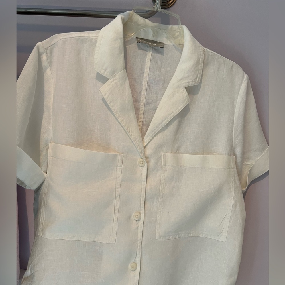 Everlane white linen Workwear shirt size M no tags but never worn